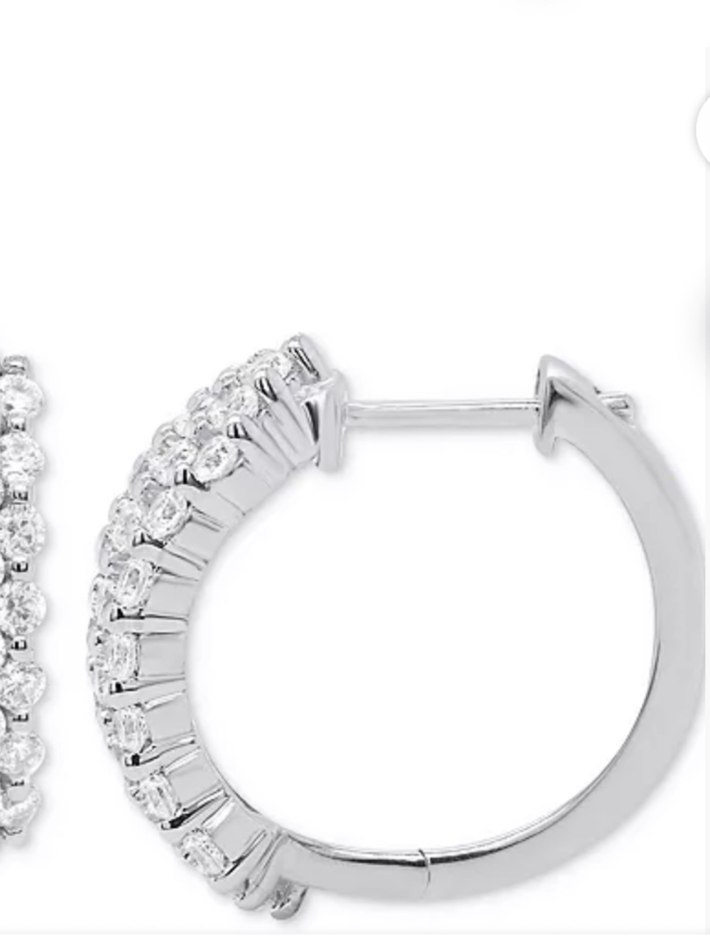 Lab Grown Diamond Cluster Small Hoop Earrings (2 ct. t.w.) in Sterling Silver or